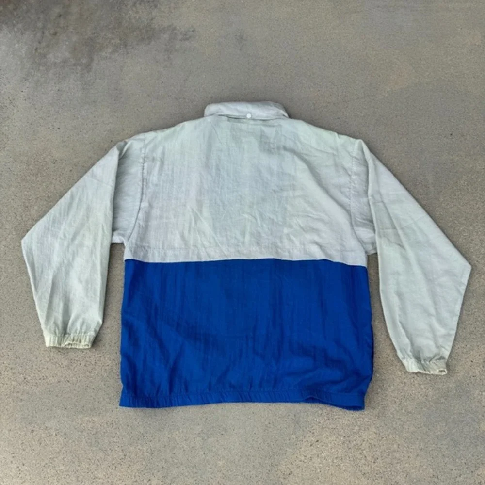 Vintage Reebok Track Jacket Mens X-Large Windbreaker Retro Nylon 90s Grey‎ Blue